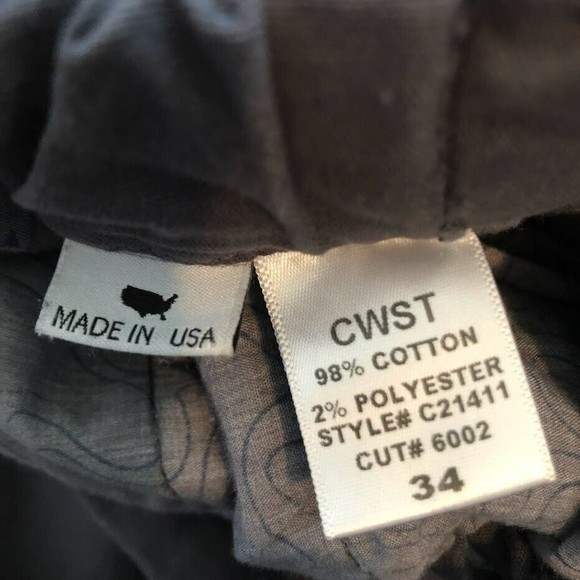 CWST California Men's Size 34 Dark Gray Tech Pant Made in USA - Picture 4 of 6
